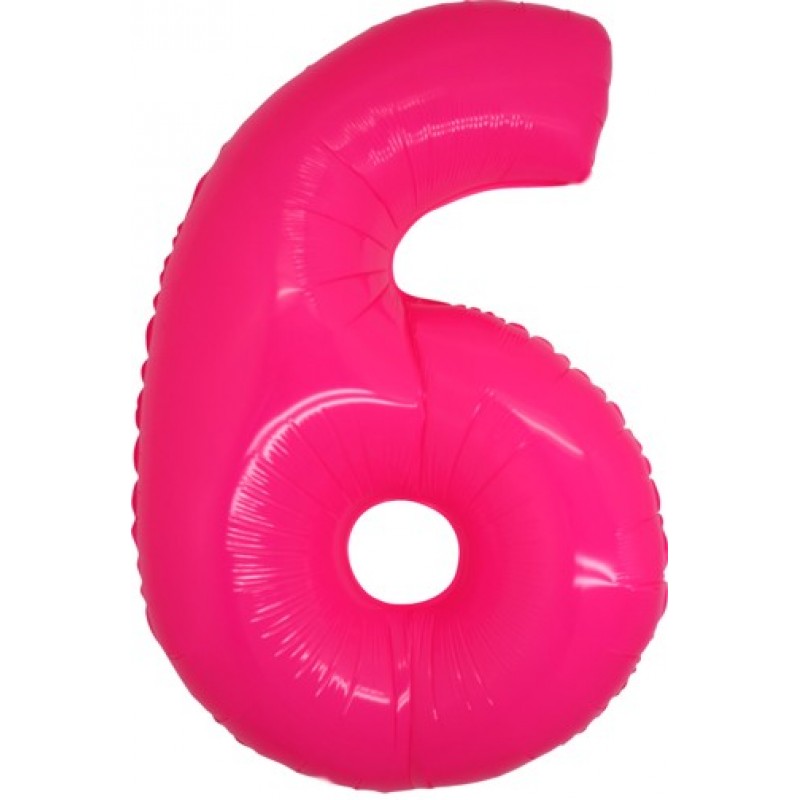 40" Numero 6 Rosa Neon